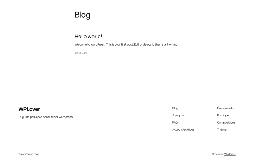 Première Connexion à votre Interface WordPress