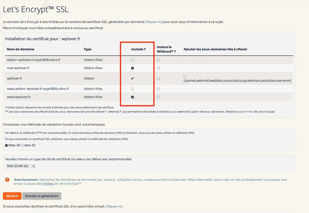 5 configuration par défaut de let's encrypt